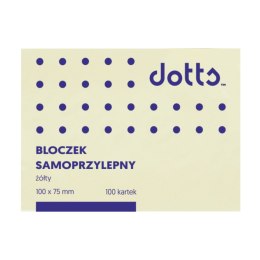 Bloczek samoprzylepny DOTTS 75x100 żółty 100 kartek (NS100/75/D) Dotts