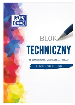 Blok techniczny OXFORD A3 10k 250G biały 400093232 Oxford