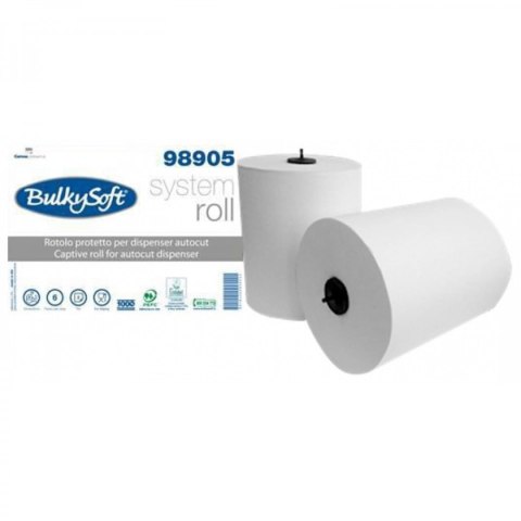 Ręcznik systemowy w roli 200m. (6 rolek) 2w, BulkySoft, 100% celulozy, 98905 Bulky Soft