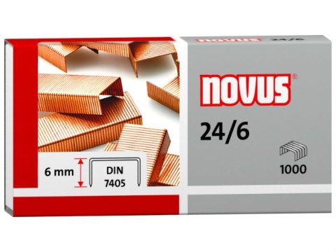 Zszywki miedziowane 24/6 1000szt NOVUS 040-0206 Novus