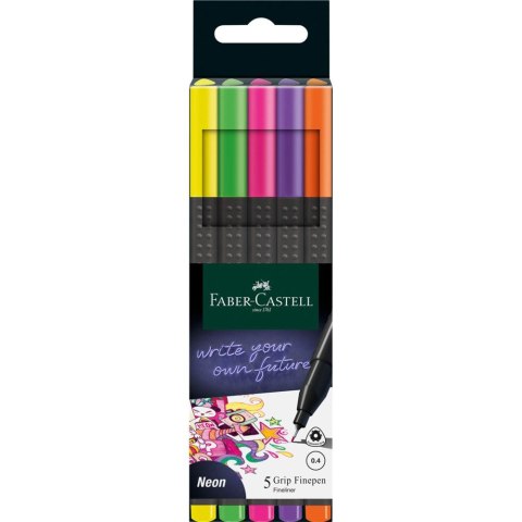 Cienkopis GRIP mix kolor neon (5 szt.) FC151603 FABER CASTEL Faber-Castell