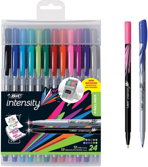 Flamastry BIC Intensity Fine mix AST+FUN Etui 20szt, CEL1011728 Bic