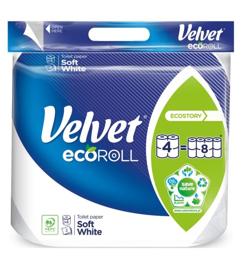 Papier toaletowy Velvet Ecoroll 4 rolki Velvet