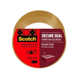 Scotch_ Secure Seal, taśma pakowa, brązowa, 50 mm x 50 m, 1 roleka/opakowanie BARDZO MOCNA, kauczukowa 7100300848 Post-It 3M