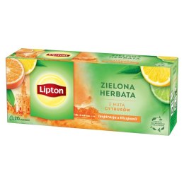 Herbata LIPTON GREEN TEA CITRUS 20 torebek zielona Lipton