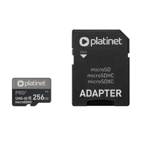 Karta pamięci Micro SDhc + adapter 256GB class10 UIII A2 90MB/s Platinet PMMSDX256UIII Platinet