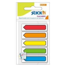 Zakładki indeksujące Strzałki 45x12mm mix 5 kolorów neon STICKN 21464 StickN