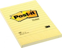 Bloczek samoprzylepny POST-IT w linię (660), 102x152mm, 1x100 kart., żółty Post-It 3M