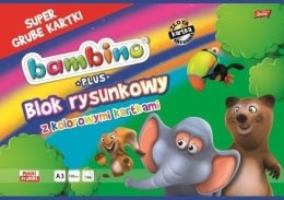 Blok rysunkowy z kolorowymi kartkami A3 16 kartek bambino plus, 120g/m2 ST.MAJEWSKI (X) Bambino