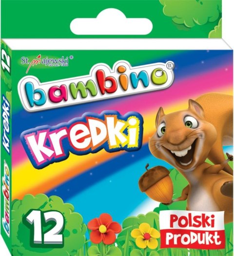 Kredki BAMBINO 12kolorów w pudełku kartonowym St.Majewski Bambino