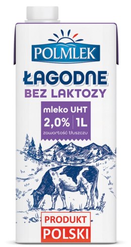 Mleko POLMLEK UHT bez laktozy 2% 1l Polmlek