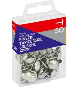Pinezki srebrne tapicerskie 50szt 110-1483 GRAND Grand Pinezki srebrne tapicerskie 50szt 110-1483 GRAND Grand