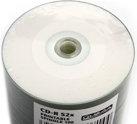 Płyta OMEGA CD-R 700MB w folii (100) do nadruku 52x PRINTABLE WHITE SPINDEL Omega Płyta OMEGA CD-R 700MB w folii (100) do nadruku 52x PRINTABLE WHITE SPINDEL Omega