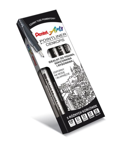 Cienkopis kalibrowany POINTLINER czarny S20P-1A PENTEL Pentel Cienkopis kalibrowany POINTLINER czarny S20P-1A PENTEL Pentel