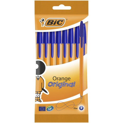 Długopis BIC Orange Original Fine niebieski, blister 8szt, 919228 Bic