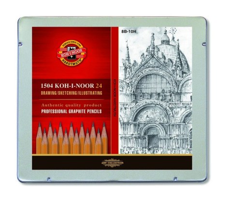 Ołówek grafitowy 8B-10H 1504/M 24szt.op.metal KOH I NOOR Koh-i-noor Ołówek grafitowy 8B-10H 1504/M 24szt.op.metal KOH I NOOR Koh-i-noor