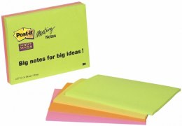 Bloczek samoprzylepny POST-IT_ Super Sticky (6845-SSP), 200x149mm, 4x45 kart., mix kolorów Post-It 3M