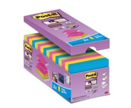 Bloczek samoprzylepny POST-IT Super sticky Z-Notes (R330-SS-VP16), 76x76mm, 14x90 kart., mix kolorów, 2 bloczki gratis Post-It 3M