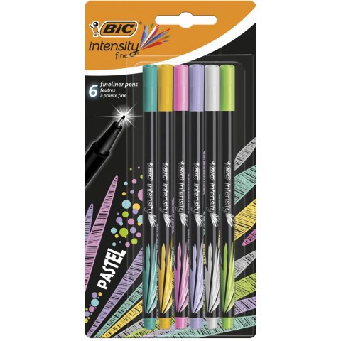 Cienkopis BIC Intensity Fine mix Pastel Blister 6szt, 950445 Bic