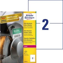 Etykiety polietylenowe ultra resistant, A4, 40 ark./op., 210x148mm, AVERY ZWECKFORM, L7916-40 SALE Avery Zweckform