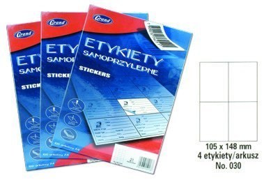 Etykiety samoprzylepne No. 030 105x148 mm GRAND 150-1057 Grand Etykiety samoprzylepne No. 030 105x148 mm GRAND 150-1057 Grand