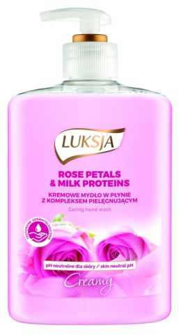 LUKSJA Mydło w płynie z dozownikiem 500 ml PŁATKI RÓŻA&MLEKO 8889 Luksja