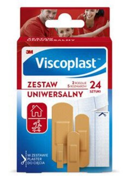 Zestaw plastrów VISCOPLAST, 24szt., 2rodzaje/5rozmiarów mix kolor UNIWERSALNE 4054596798328 Viscoplast 3M