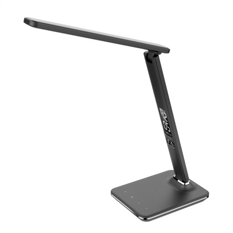 Lampka biurkowa czarna led Platinet 14W PDLU13 z zegarem, alarmem, termometrem i ładowarką USB. Platinet