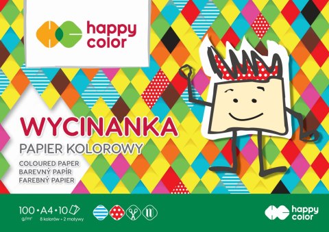 Blok Wycinanka, A4, 10 ark, 100 g, Happy Color HA 3710 2030-A10 Happy Color Blok Wycinanka, A4, 10 ark, 100 g, Happy Color HA 3710 2030-A10 Happy Color