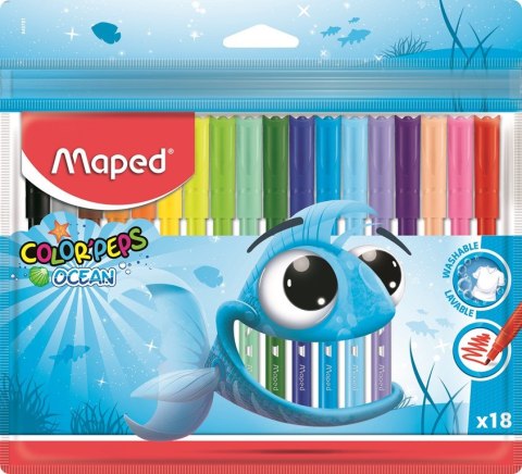 Flamastry COLORPEPS OCEAN 18 kolorów ETUI 845721 MAPED Maped