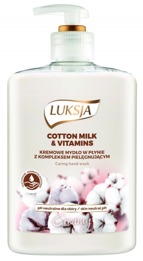 LUKSJA Mydło w płynie z dozownikiem 500 ml COTTON MILK&VITAM 8872 Luksja