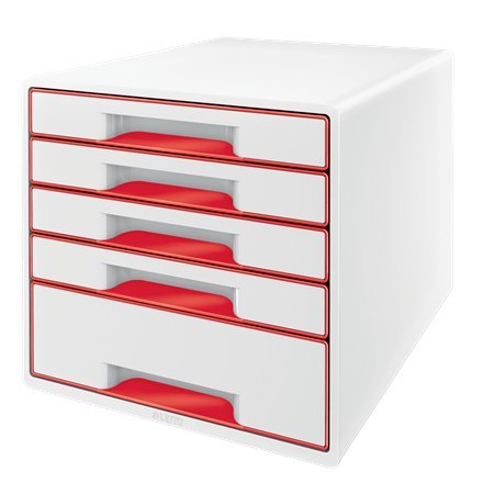 Pojemnik z 5 szufladami Leitz WOW, czerwony 52142026 Leitz Pojemnik z 5 szufladami Leitz WOW, czerwony 52142026 Leitz