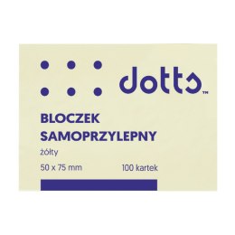 Bloczek samoprzylepny DOTTS 50x75 żółty 100 kartek (NS50/75/D) Dotts