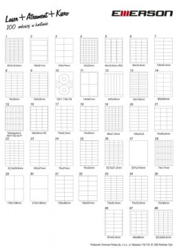 Etykiety A4 70x16.9mm (100) białe 039 EMERSON (X) Emerson