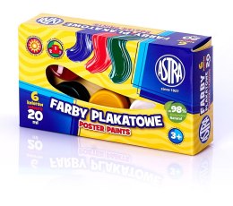 Farby plakatowe Astra 6 kolorów - 20 ml, 301109001 Astra