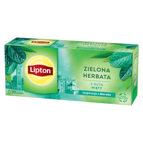 Herbata LIPTON GREEN TEA MINT 20 torebek zielona z nutą mięty Lipton