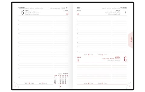 Kalendarz A5 STANDARD książkowy (KS1), 15 - grafit fabric 2024 TELEGRAPH Telegraph