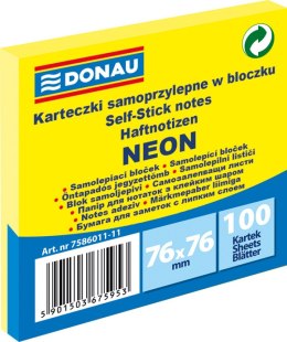Bloczek samop.76x76 100k neon żółty 7586011-11 DONAU Donau