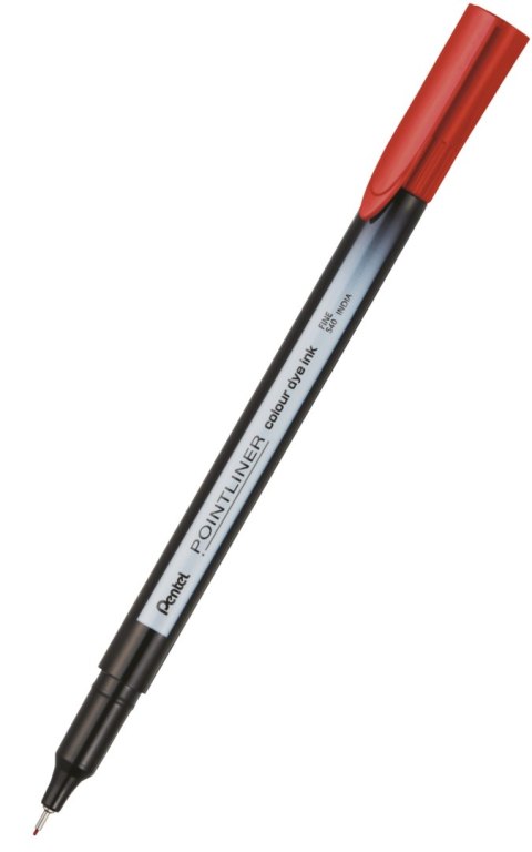 Cienkopis pointliner colour, czerwony z tuszem na bazie wody, S40-B PENTEL Pentel