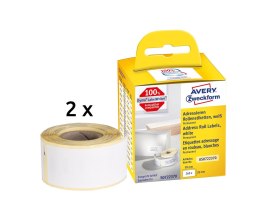 Etykiety adresowe AS0722370 28x89 260 et. x 2 w rolce do termodruku, trwałe, białe, Avery Zweckform Avery Zweckform