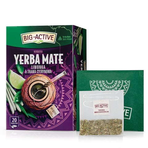 Herbata BIG-ACTIVE Yerba Mate 20x2g limonka i trawa cytrynowa Big-Active