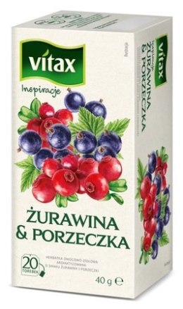 Herbata VITAX żurawina i porzeczka 20t owocowo-ziołowa Vitax