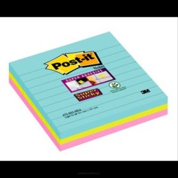 Karteczki samoprzylepne Post-it Super Sticky XL Miami w linię 101x101 mm 3x70 karteczek Super Pak
