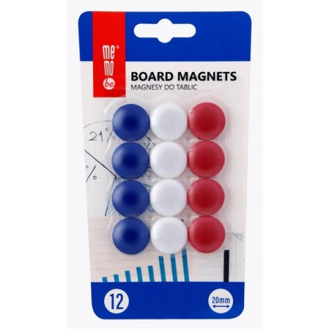 Magnesy MEMOBE do tablic 12szt blister MB20B12 NR MM002-99 Memobe