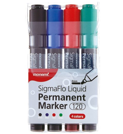 Marker permanentny SigmaFlo B 120 4 kol. 160-2449 MonAmi Monami