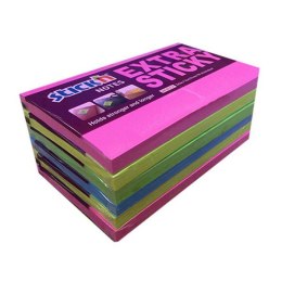 Notes samoprzylepny EXTRA STICKY 76x127mm 4 kol.neon/90 kart. 6szt. Stickin 21687 StickN