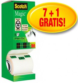 Taśma biurowa SCOTCH_ Magic_ (9-1933R8), matowa, 19mm, 33m, 7szt., 1 rolki GRATIS Scotch 3M