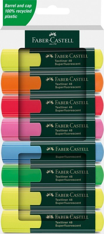 Zakreślacz 1548 8 Kol. Neonowych opakowanie Kartonowe Faber-castell Faber-Castell