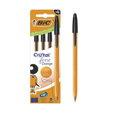 Długopis BIC Cristal Original czarny Pudełko 4szt, 516335 Bic