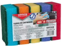 Gąbka do zmywania Maxi Premium, 5szt., mix kolorów, typu OFFICE PRODUCTS 22035717-99 Office Product